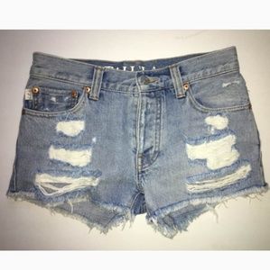 Talula waist 25 distressed button close jean short